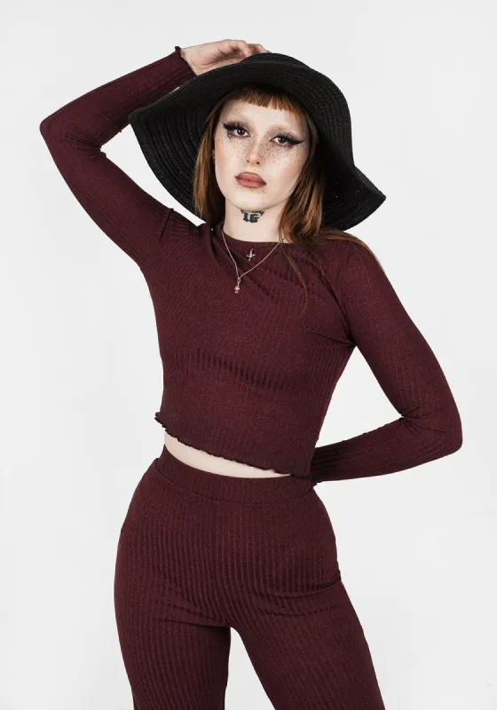 MUNDI LONG SLEEVE CROP TOP sold by Disturbia