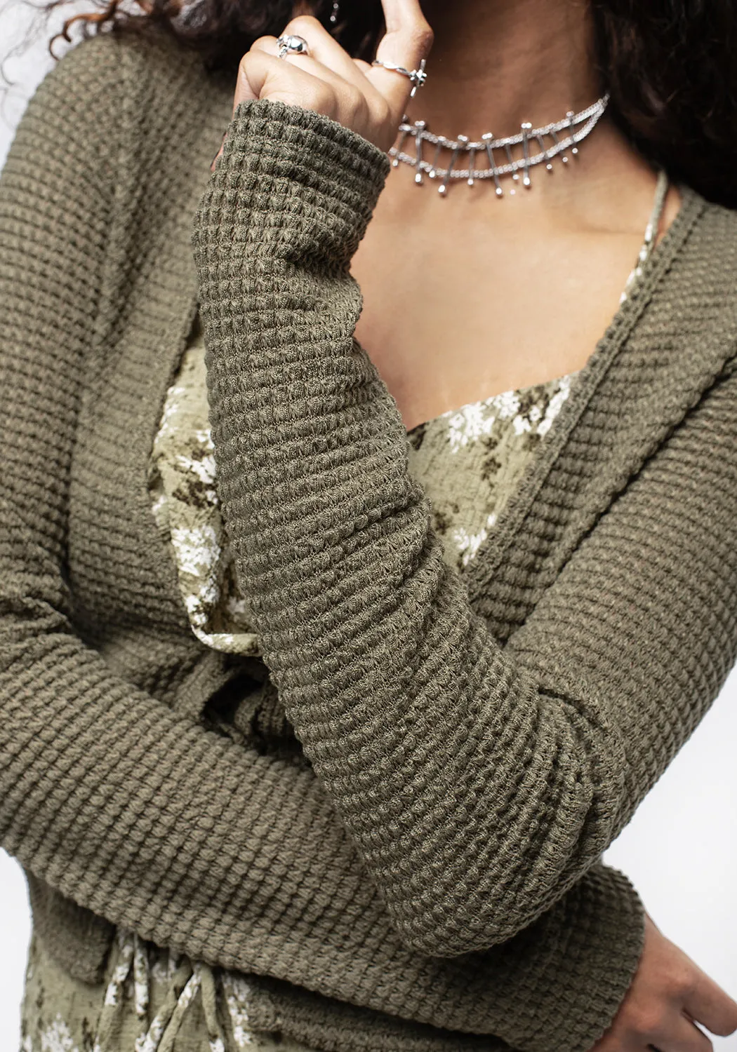 Retrograde Textured Tie Front Cardi sold by Disturbia product image thumbnail 2