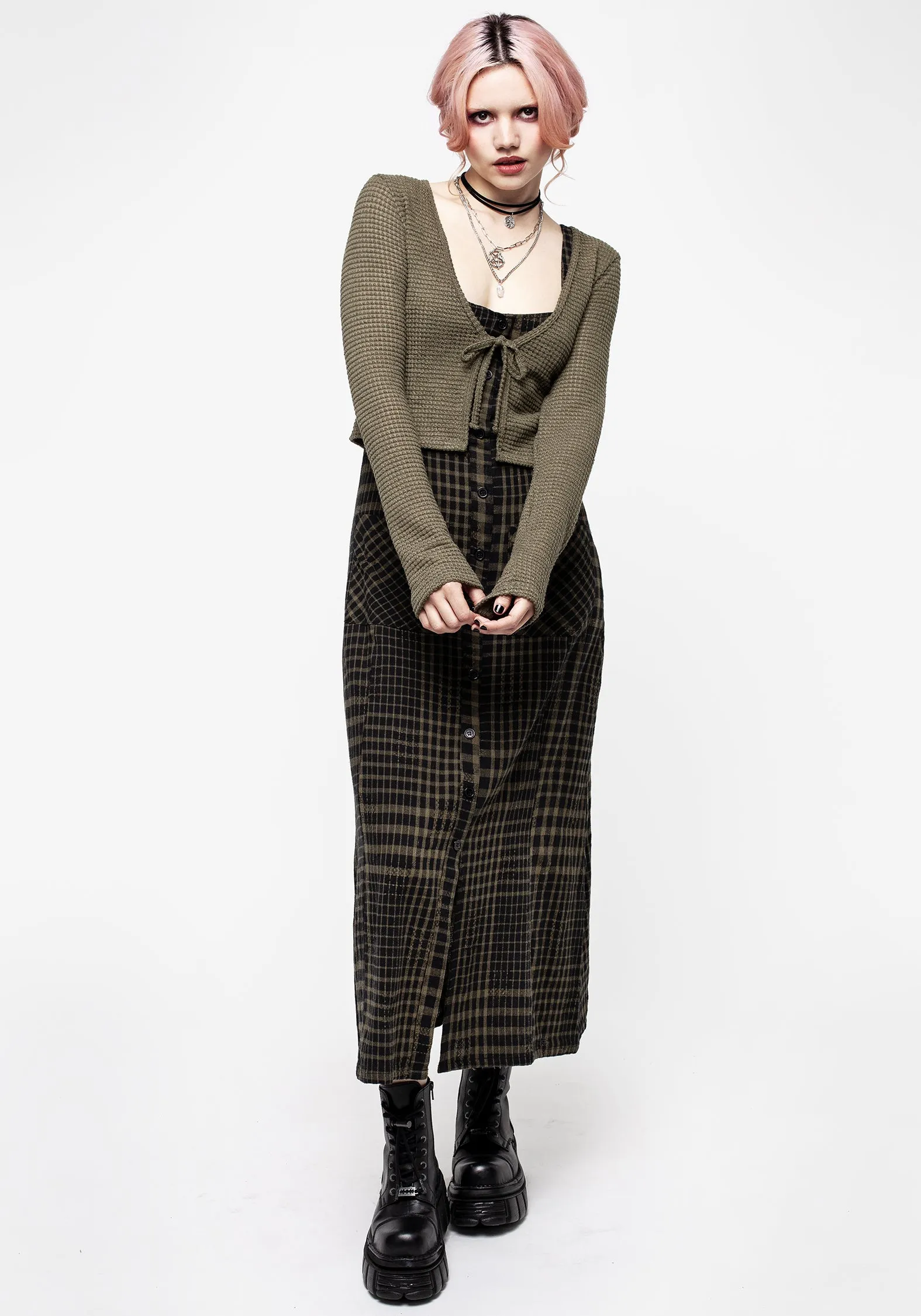 Retrograde Textured Tie Front Cardi sold by Disturbia product image thumbnail 4
