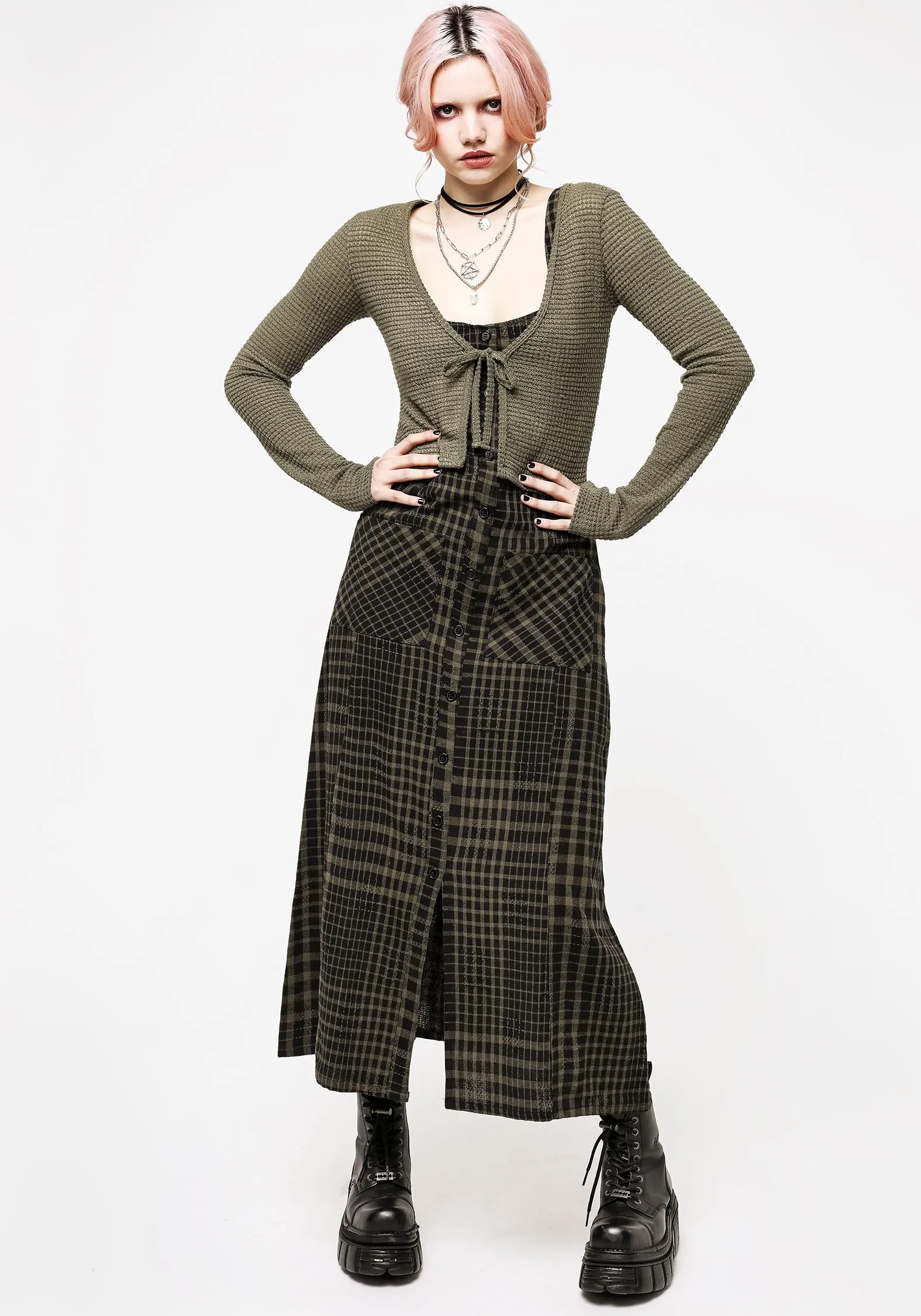 Retrograde Textured Tie Front Cardi sold by Disturbia product image thumbnail 5