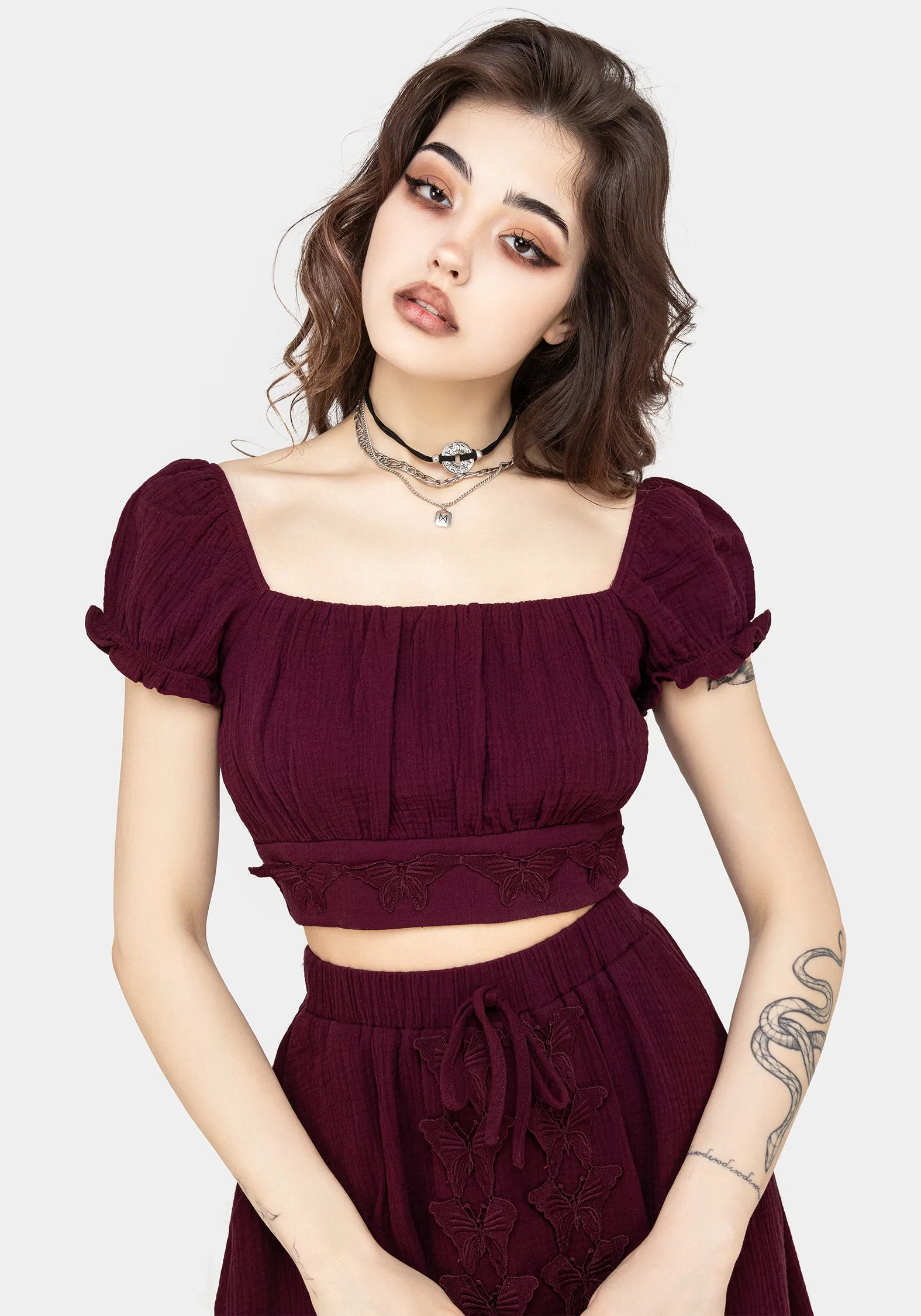 Psyche Textured Crop Top sold by Disturbia