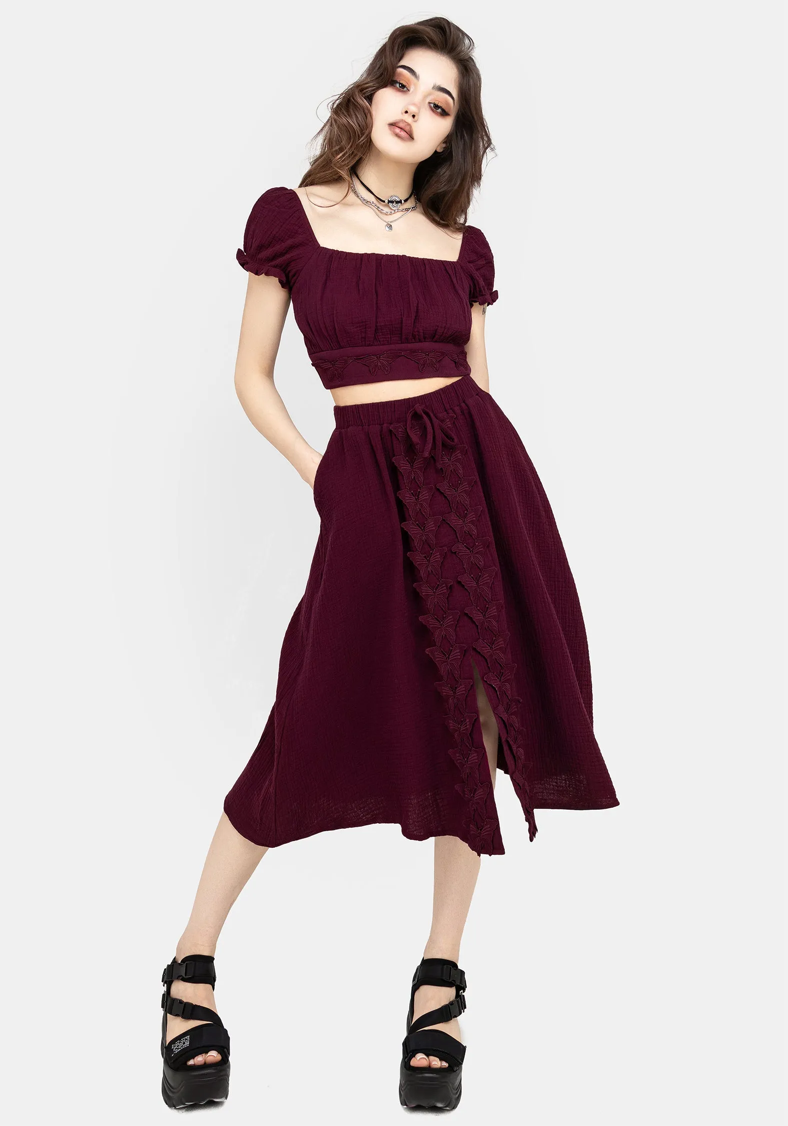 Psyche Textured Crop Top sold by Disturbia product image thumbnail 4