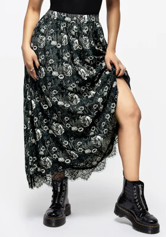 Nightbloom Button Front Midaxi Skirt sold by Disturbia