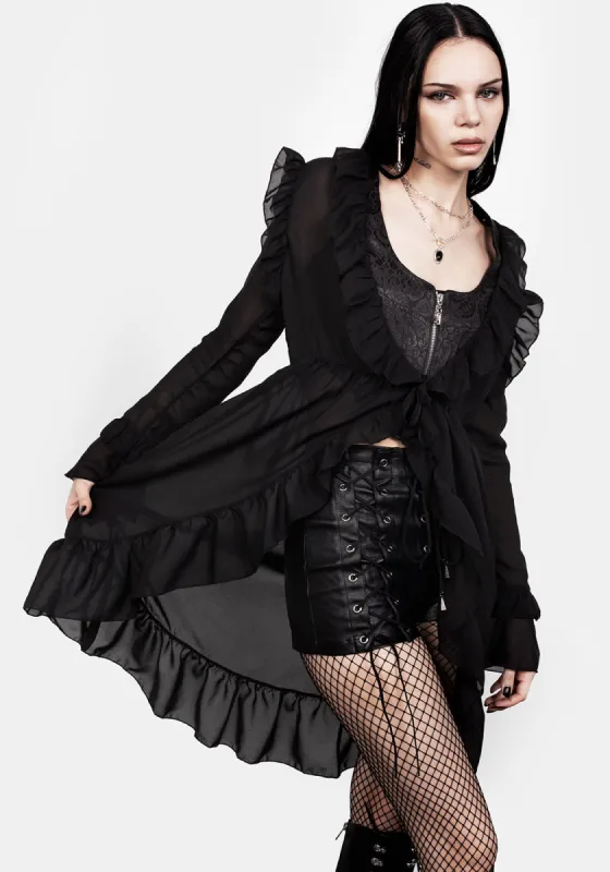 Shayla Sheer Frill Tie Dress sold by Disturbia