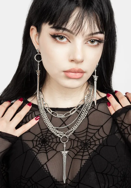 SWORD MULTICHAIN NECKLACE sold by Disturbia