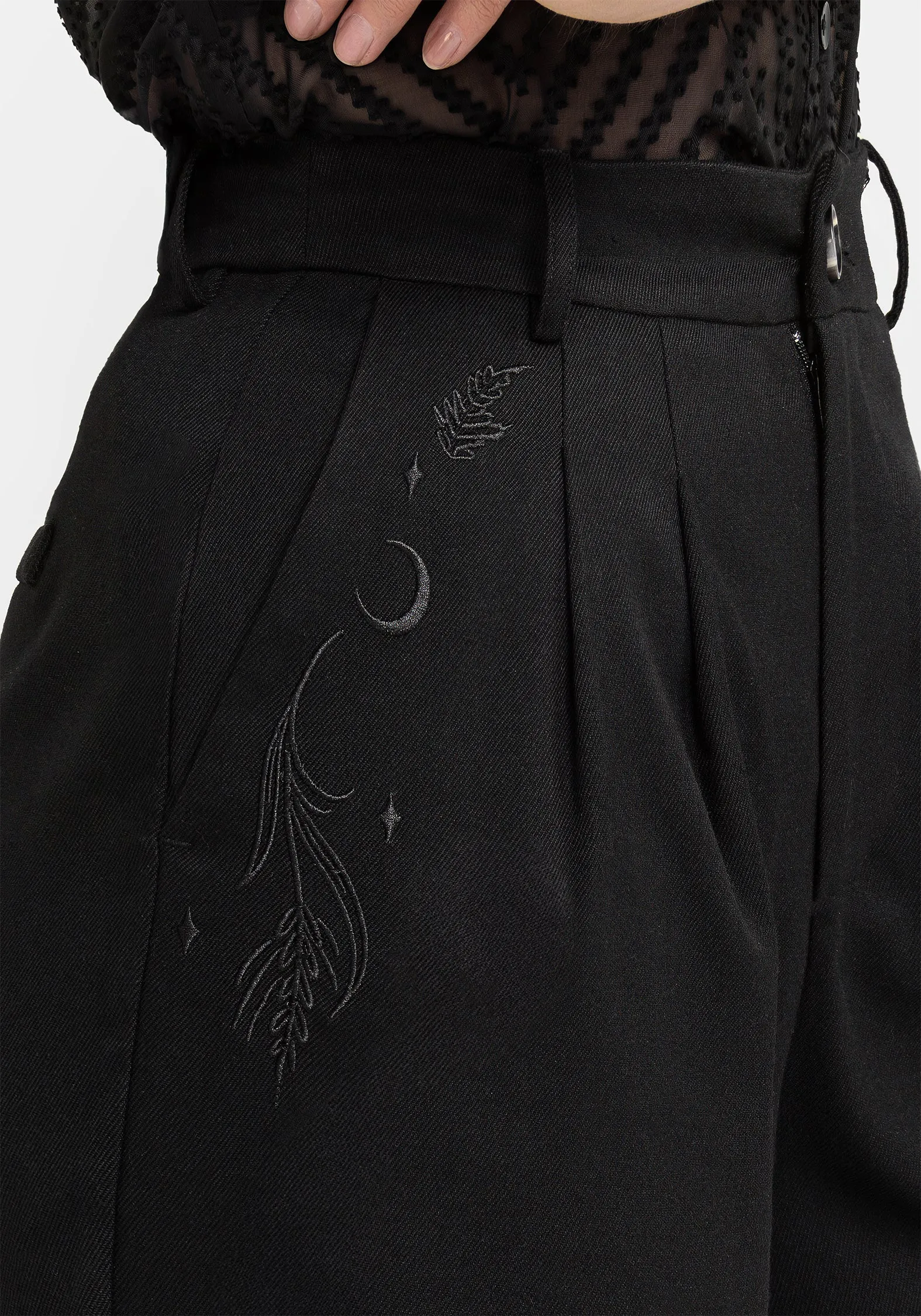 Dianne Embroidered Balloon Trousers - Black sold by Disturbia product image thumbnail 2