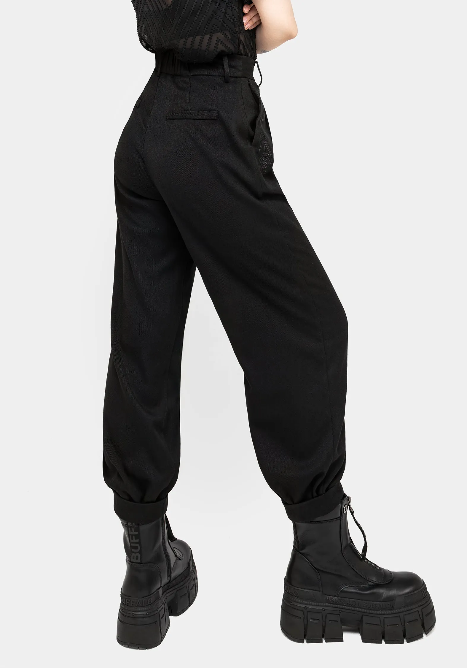Dianne Embroidered Balloon Trousers - Black sold by Disturbia product image thumbnail 3