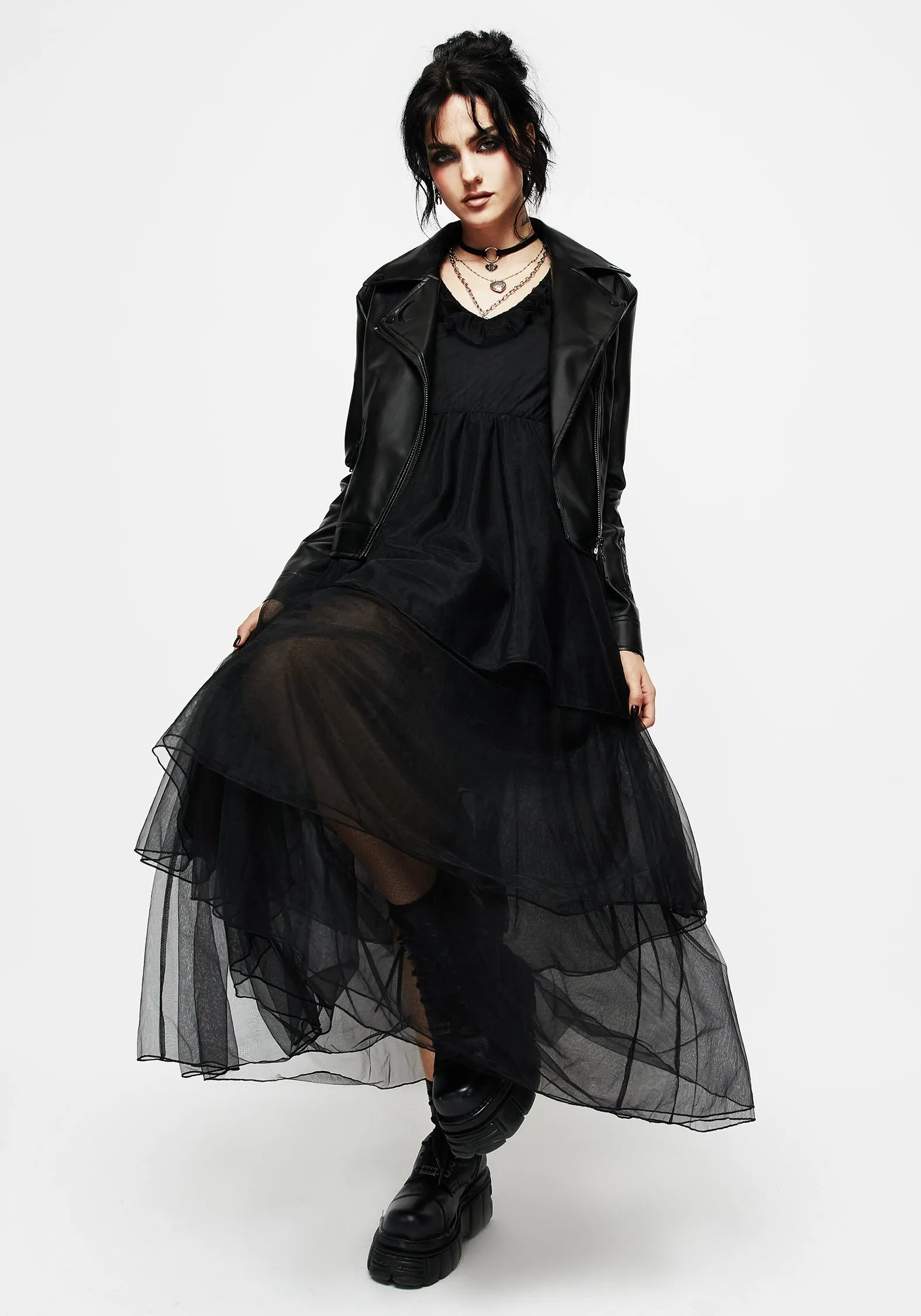 Opus Layered Tulle Apron Maxi Dress sold by Disturbia product image thumbnail 4