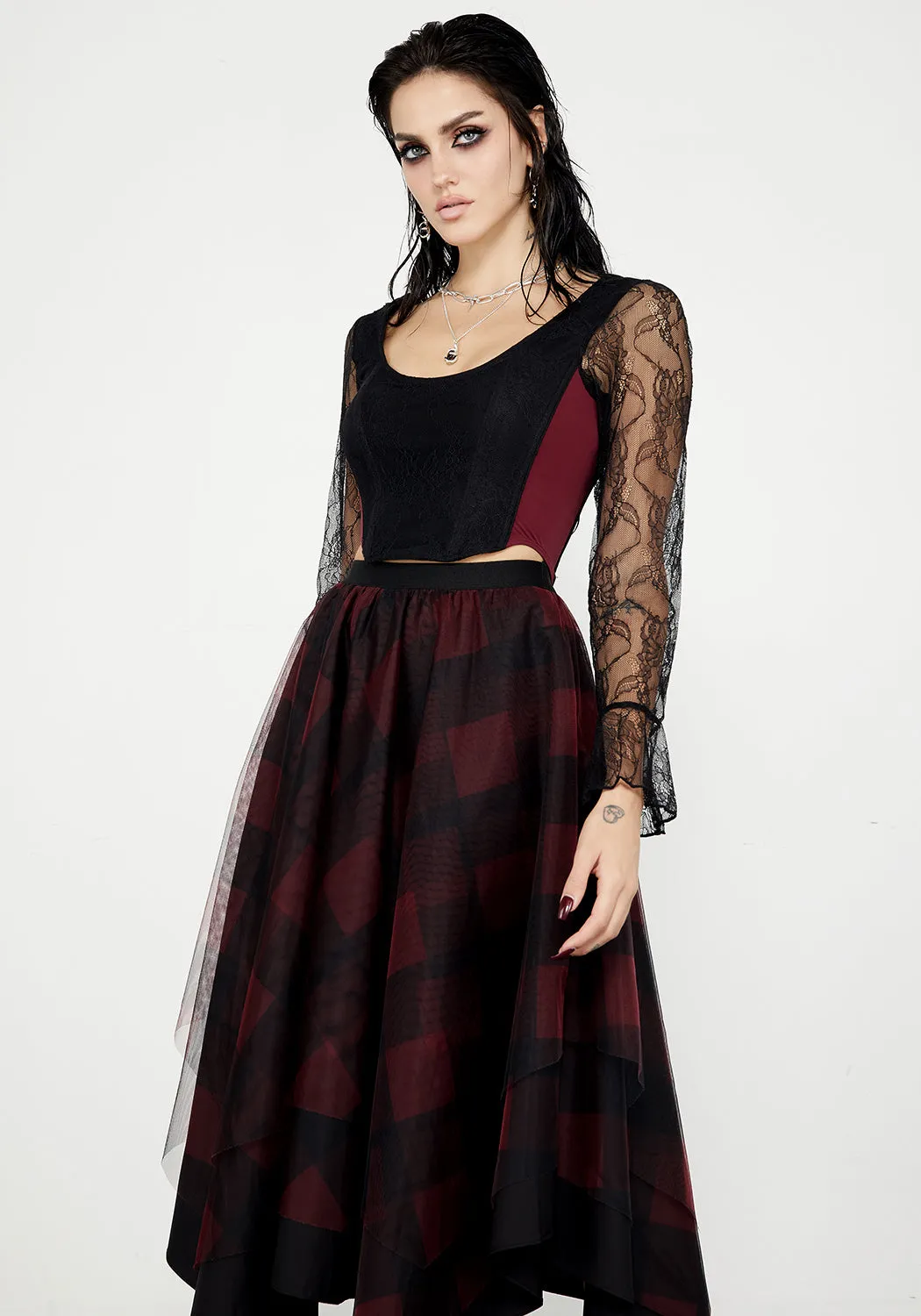 Lycia Lace Flared Sleeve Corset sold by Disturbia product image thumbnail 3