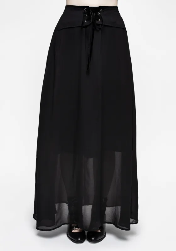 Eris Lace Up Maxi Skirt sold by Disturbia
