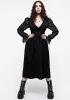 Banished Lace Up Sheer Sleeve Midi Dress sold by Disturbia