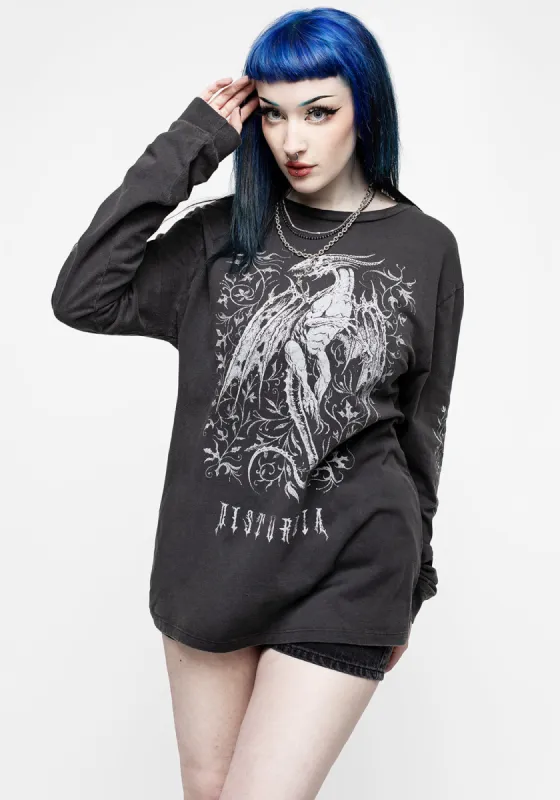 Kilgharrah Unisex Long Sleeve Acid Washed T-Shirt sold by Disturbia