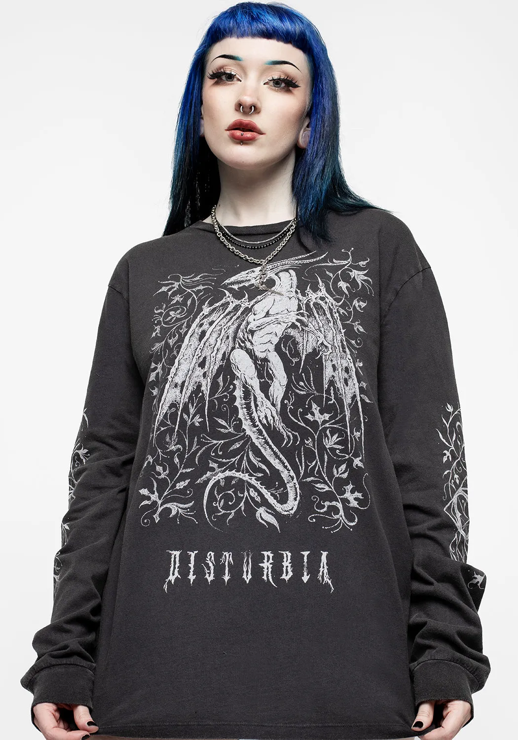 Kilgharrah Unisex Long Sleeve Acid Washed T-Shirt sold by Disturbia product image thumbnail 4