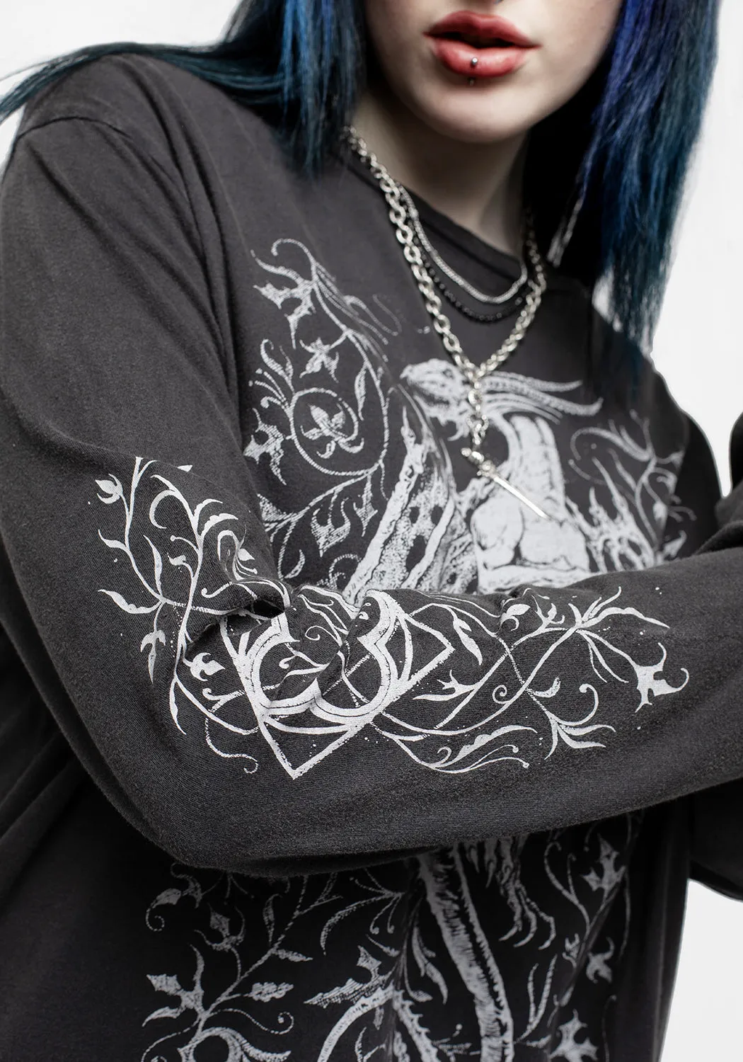 Kilgharrah Unisex Long Sleeve Acid Washed T-Shirt sold by Disturbia product image thumbnail 3