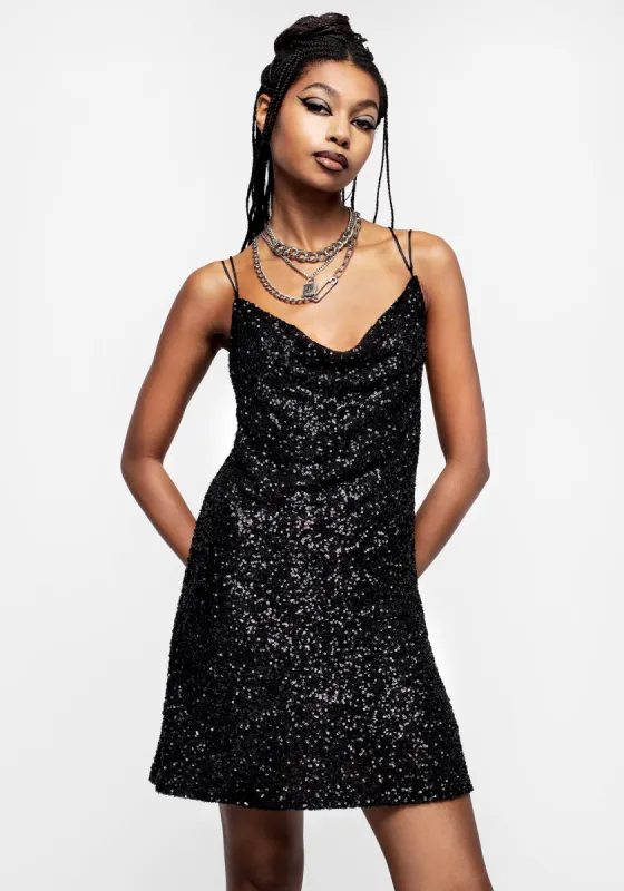 Kikamora Cowl Neck Mini Dress sold by Disturbia