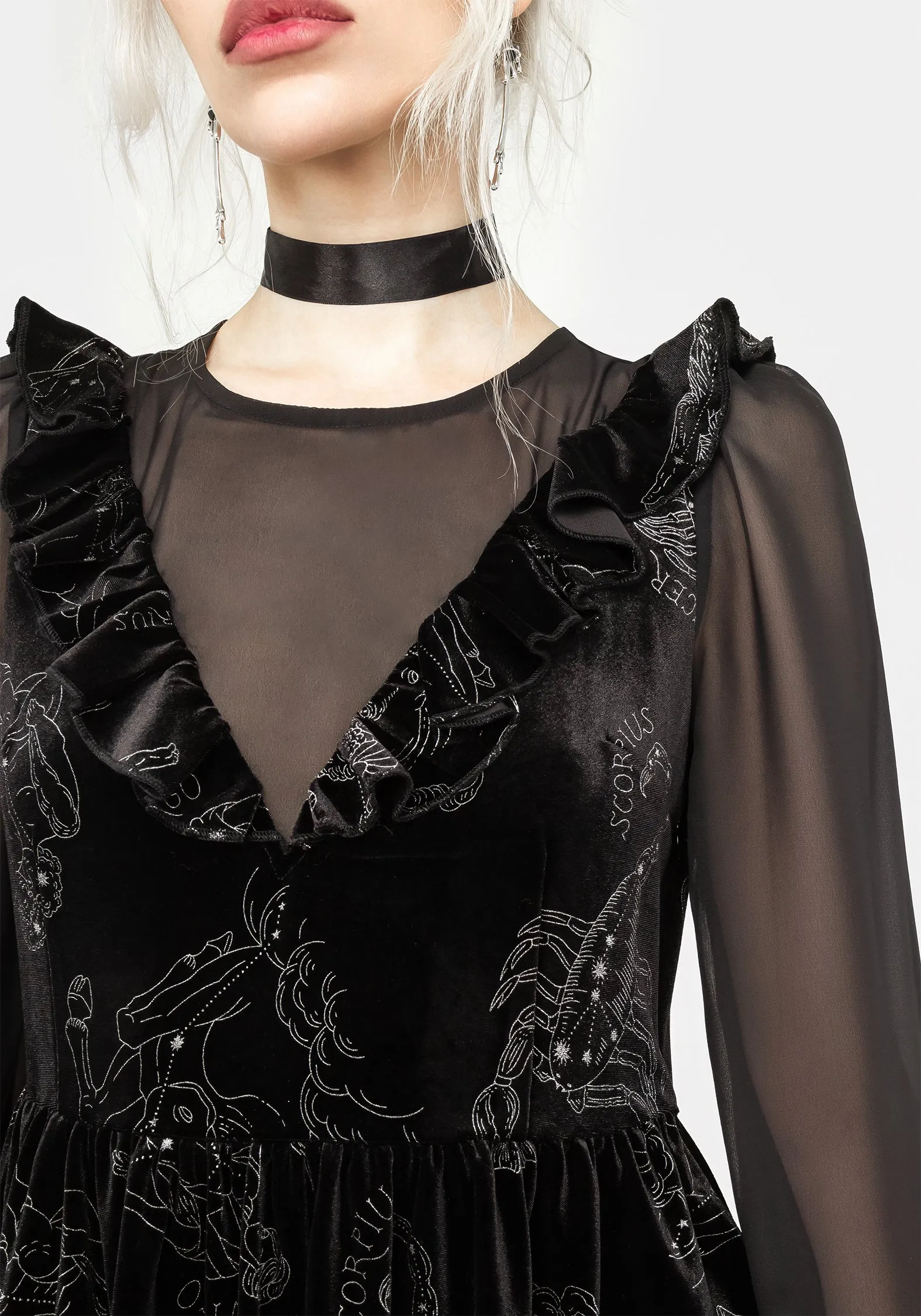 Zodiac Foil Print Mini Dress sold by Disturbia product image thumbnail 2