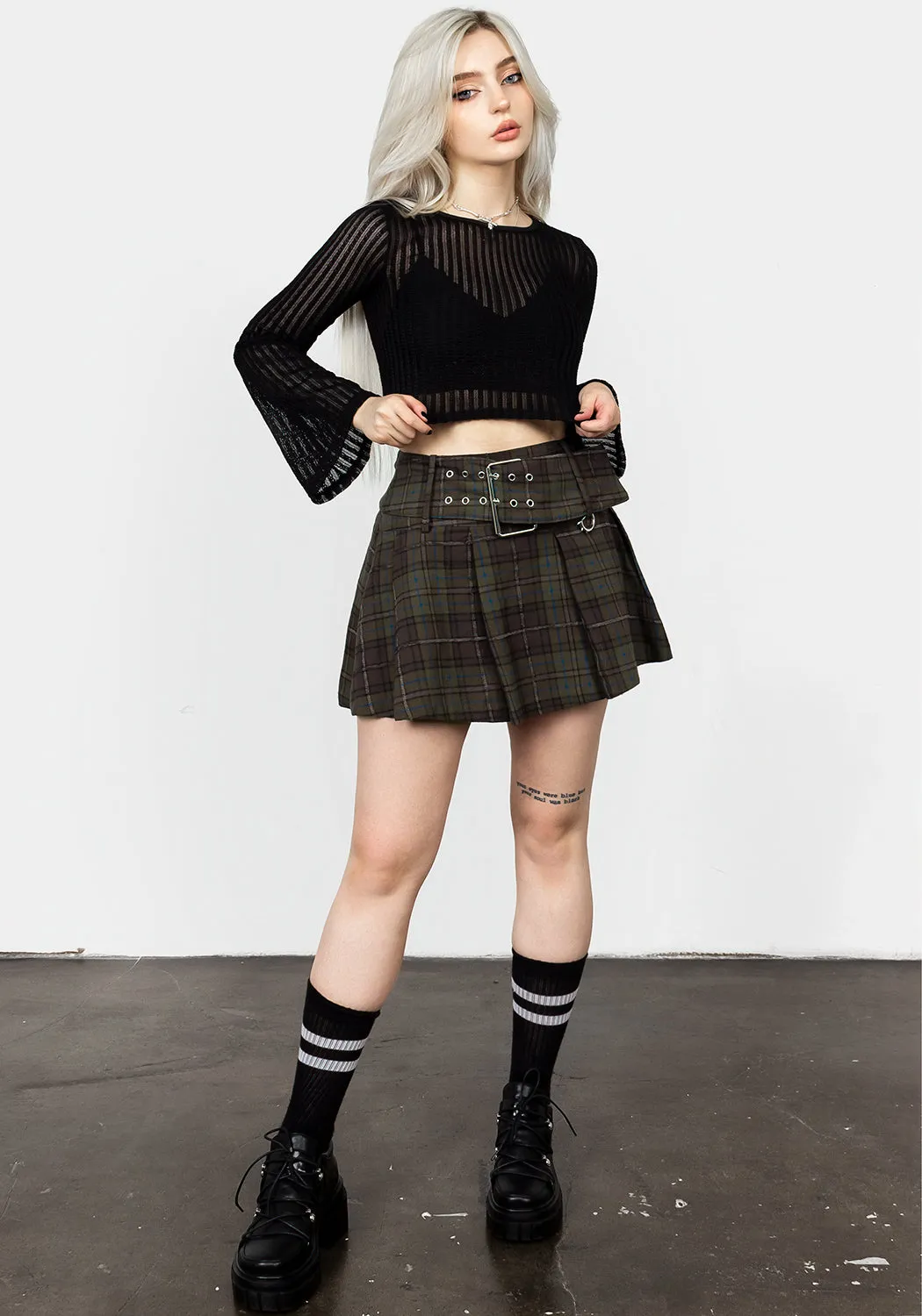 Habundia Flared Sleeve Crop Top sold by Disturbia product image thumbnail 4