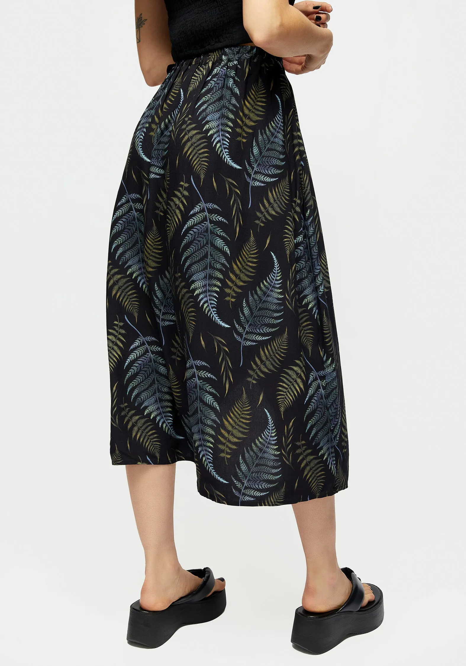 Frond Print Faux Wrap Skirt sold by Disturbia product image thumbnail 5