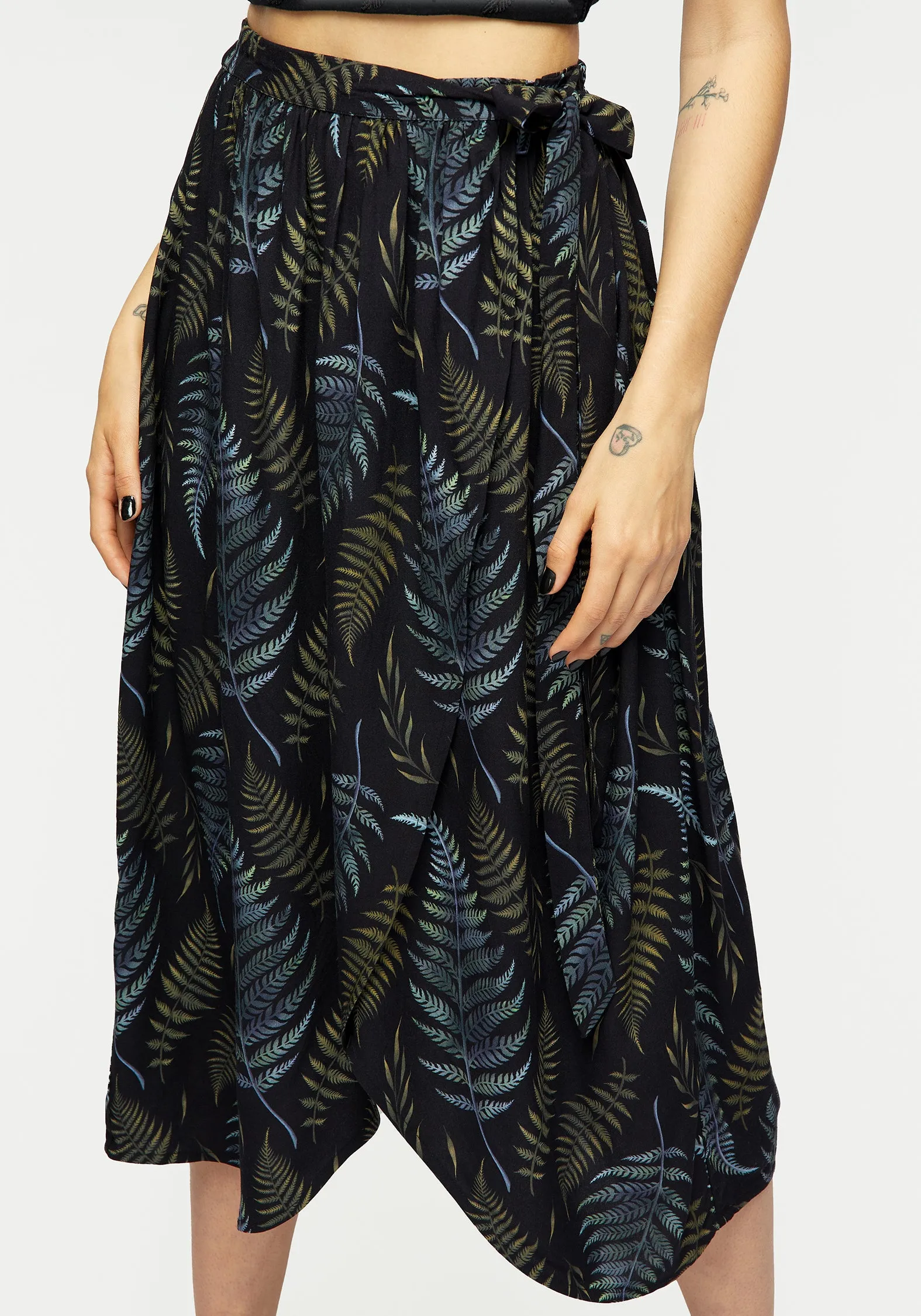 Frond Print Faux Wrap Skirt sold by Disturbia product image thumbnail 2