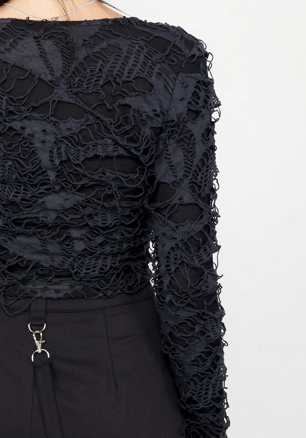 Unravelled Lace Up Top sold by Disturbia product image thumbnail 3