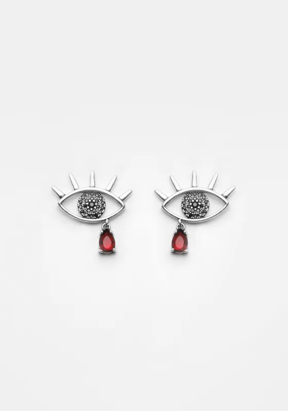 BLEEDING EYE CZ STUDS sold by Disturbia