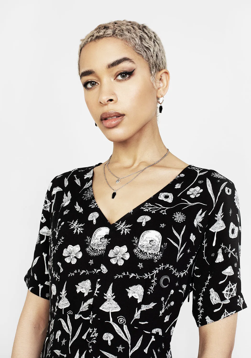 HEDGEWITCH V-NECK MIDI DRESS sold by Disturbia product image thumbnail 2