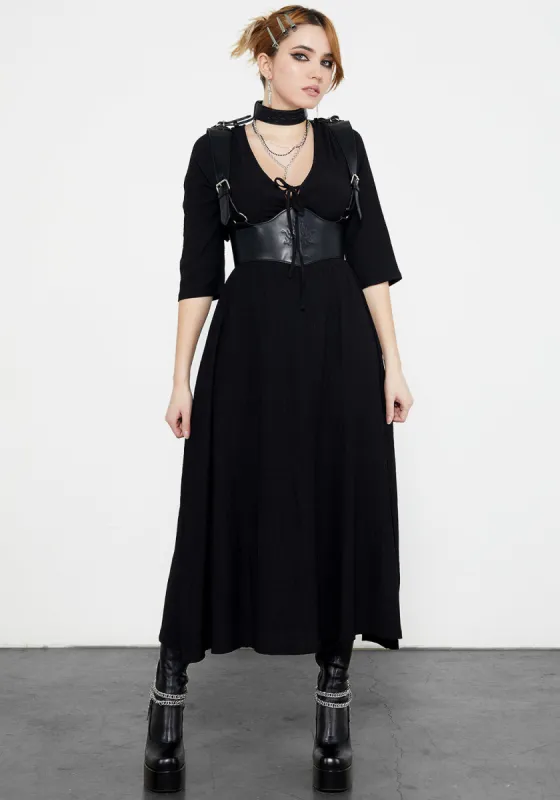 Kasdeya Lace Up Midaxi Dress sold by Disturbia