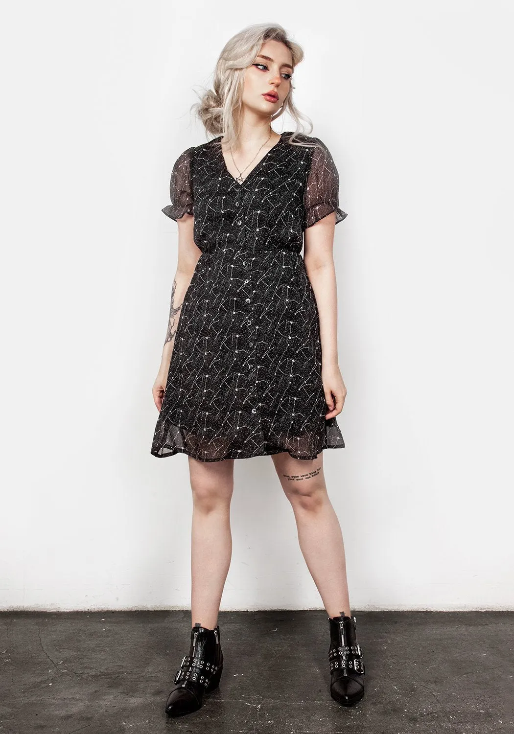 Spectral Button Up Dress sold by Disturbia product image thumbnail 4