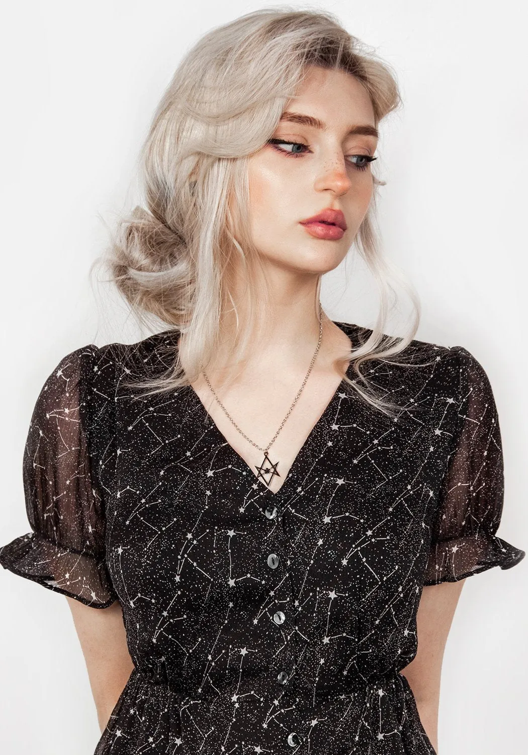 Spectral Button Up Dress sold by Disturbia product image thumbnail 5