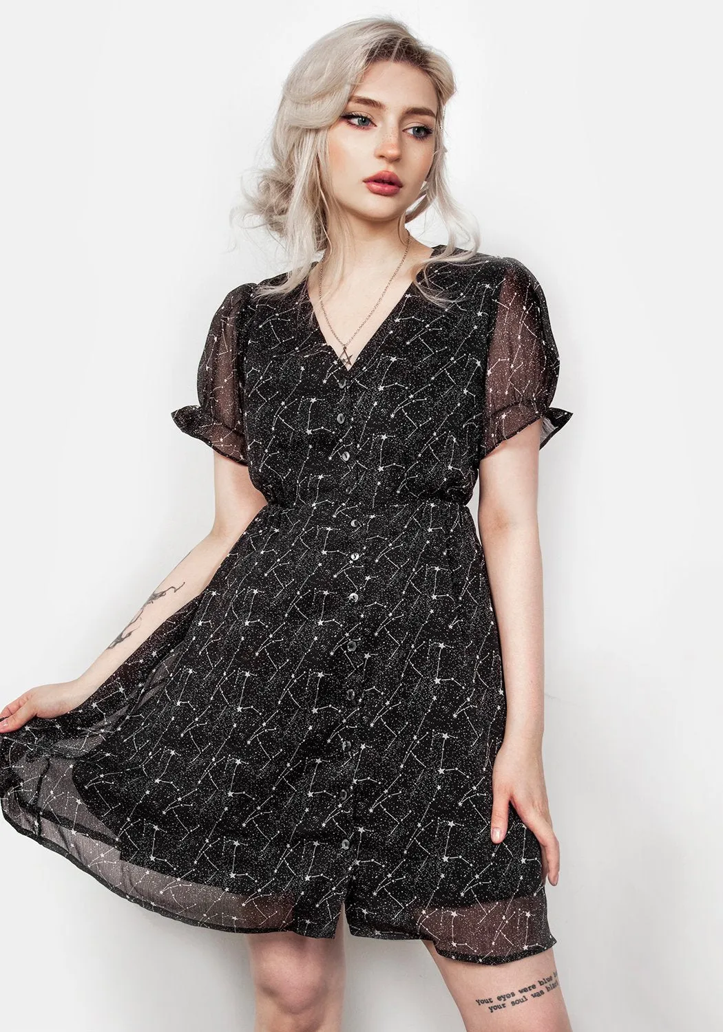 Spectral Button Up Dress sold by Disturbia
