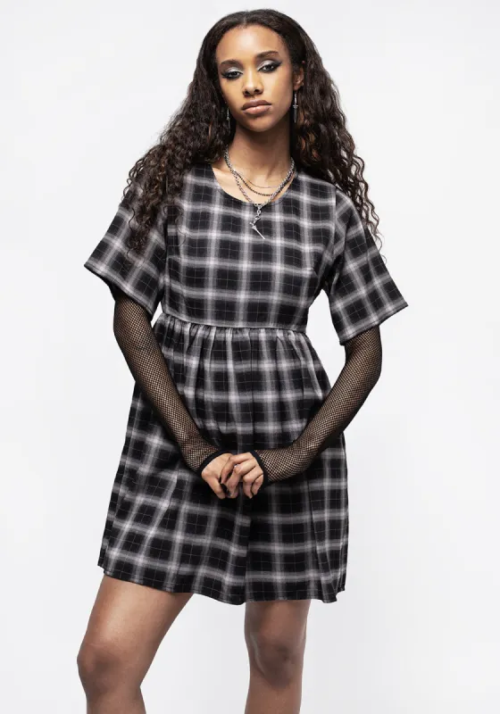 Billie Check Mini Smock Dress sold by Disturbia