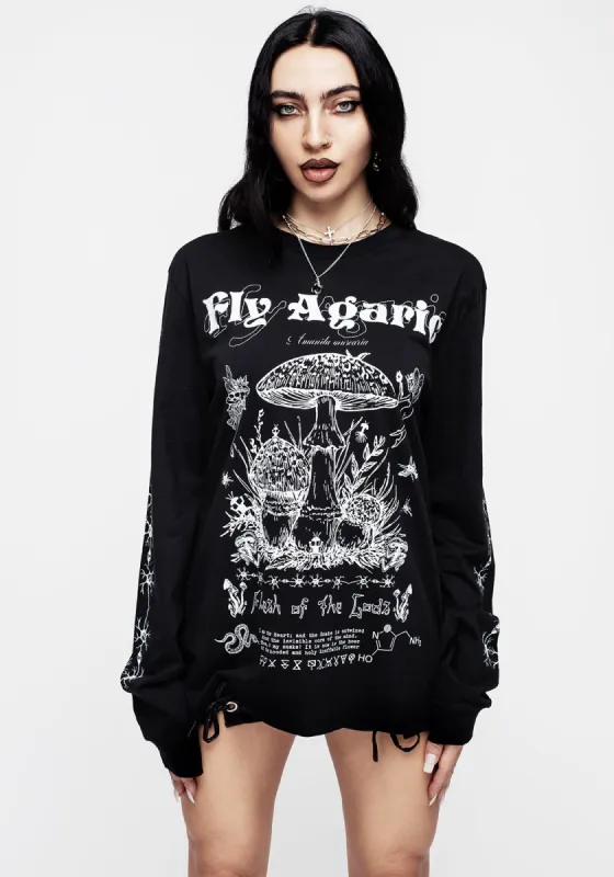 Fly Agaric Long Sleeve Cuffed Unisex Tee sold by Disturbia