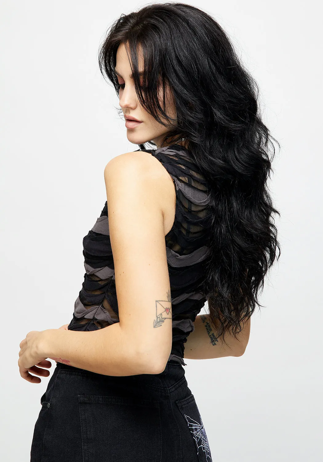 Distortion Sleeveless Crop Top sold by Disturbia product image thumbnail 4