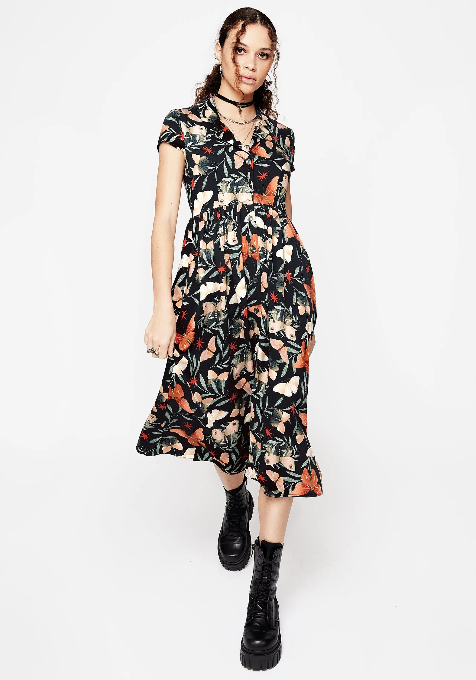 Mariposa Midi Shirt Dress sold by Disturbia product image thumbnail 4