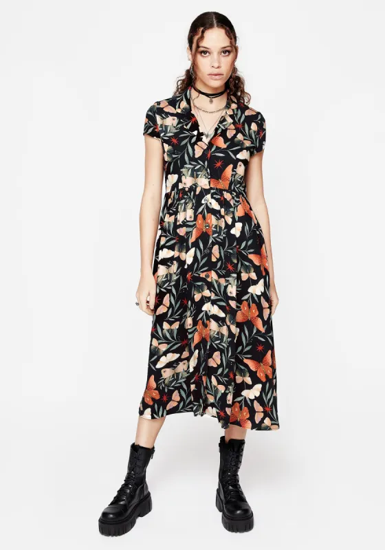 Mariposa Midi Shirt Dress sold by Disturbia