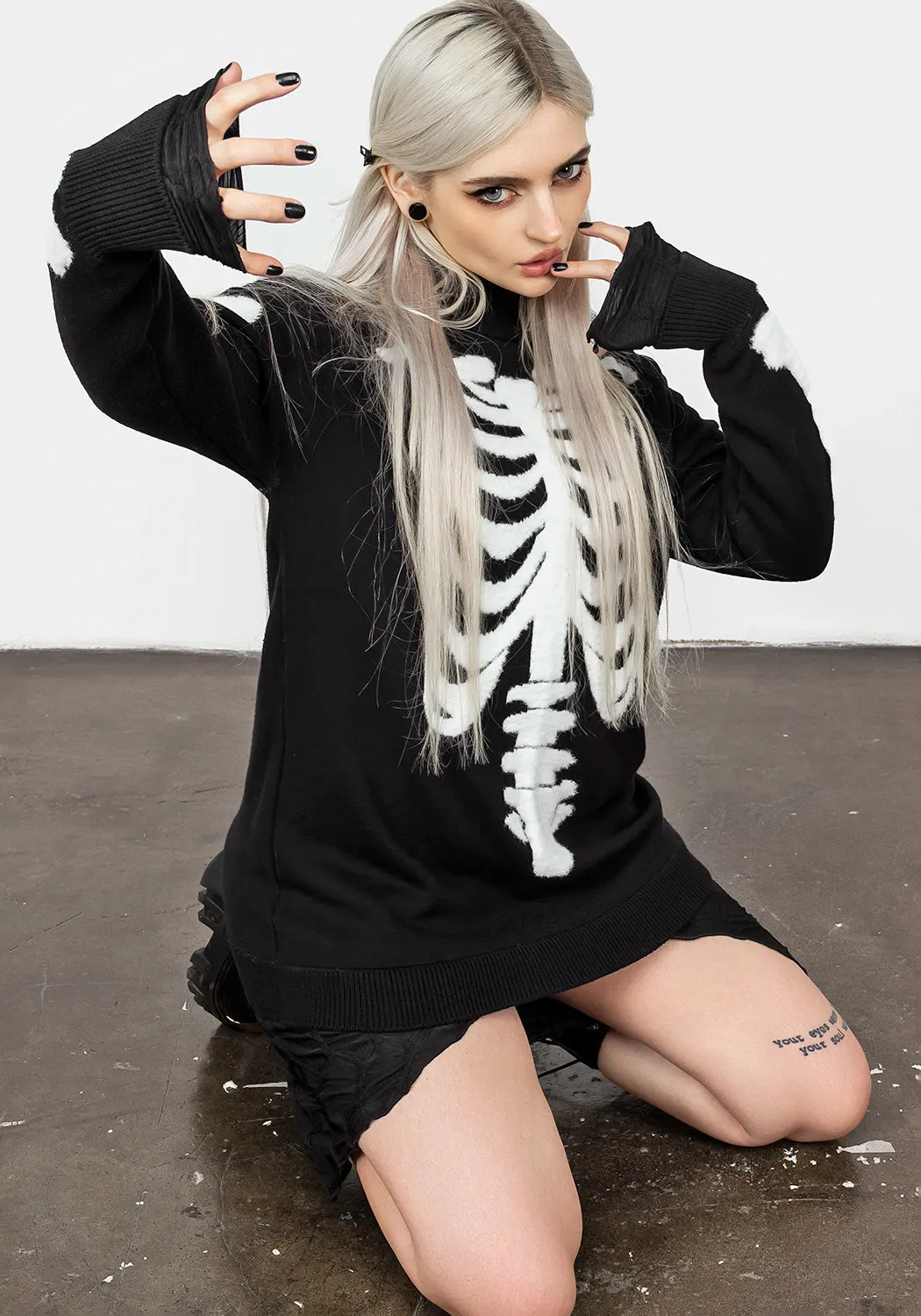 Skeletus Oversized Jumper sold by Disturbia product image thumbnail 4