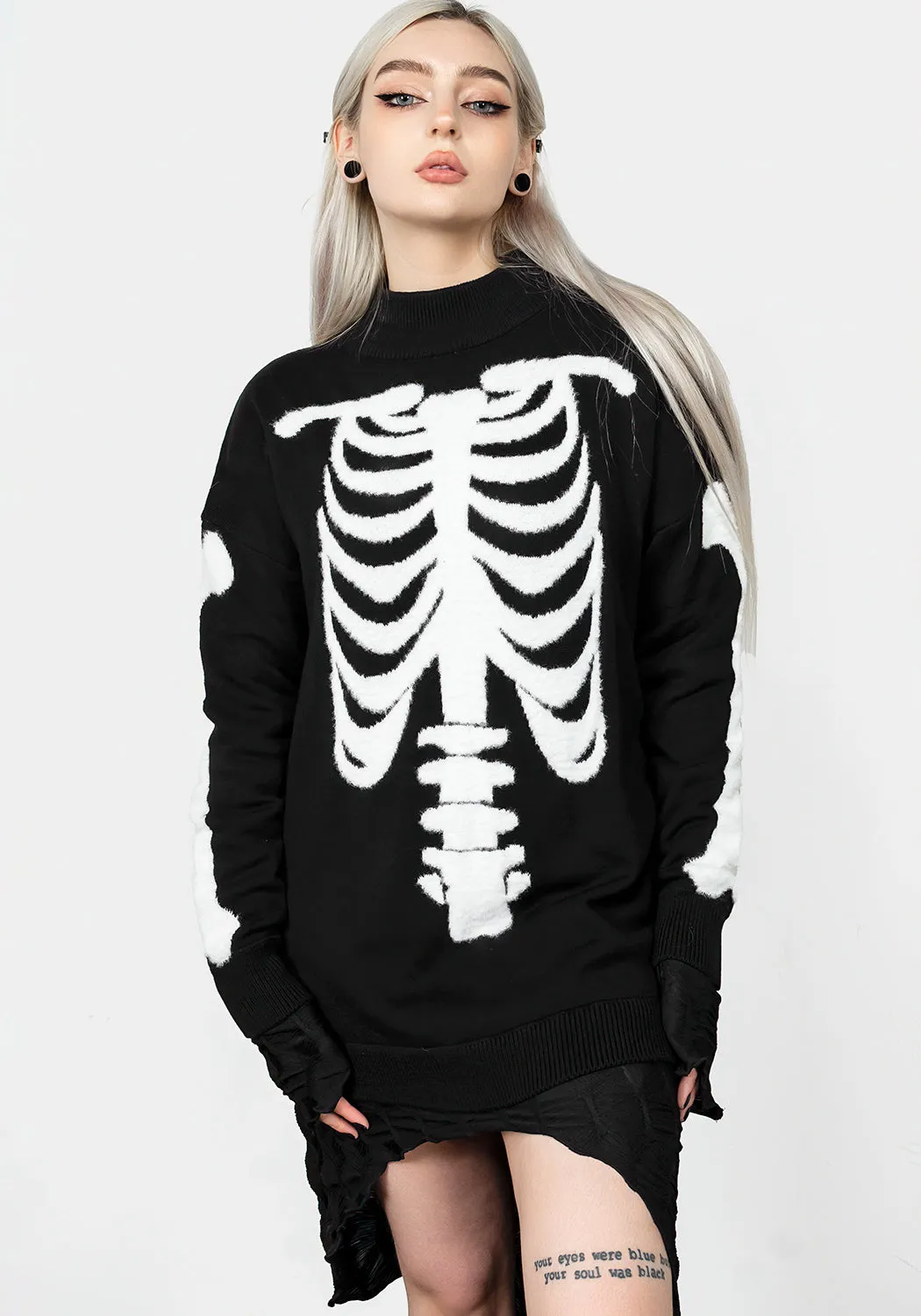 Skeletus Oversized Jumper sold by Disturbia product image thumbnail 5