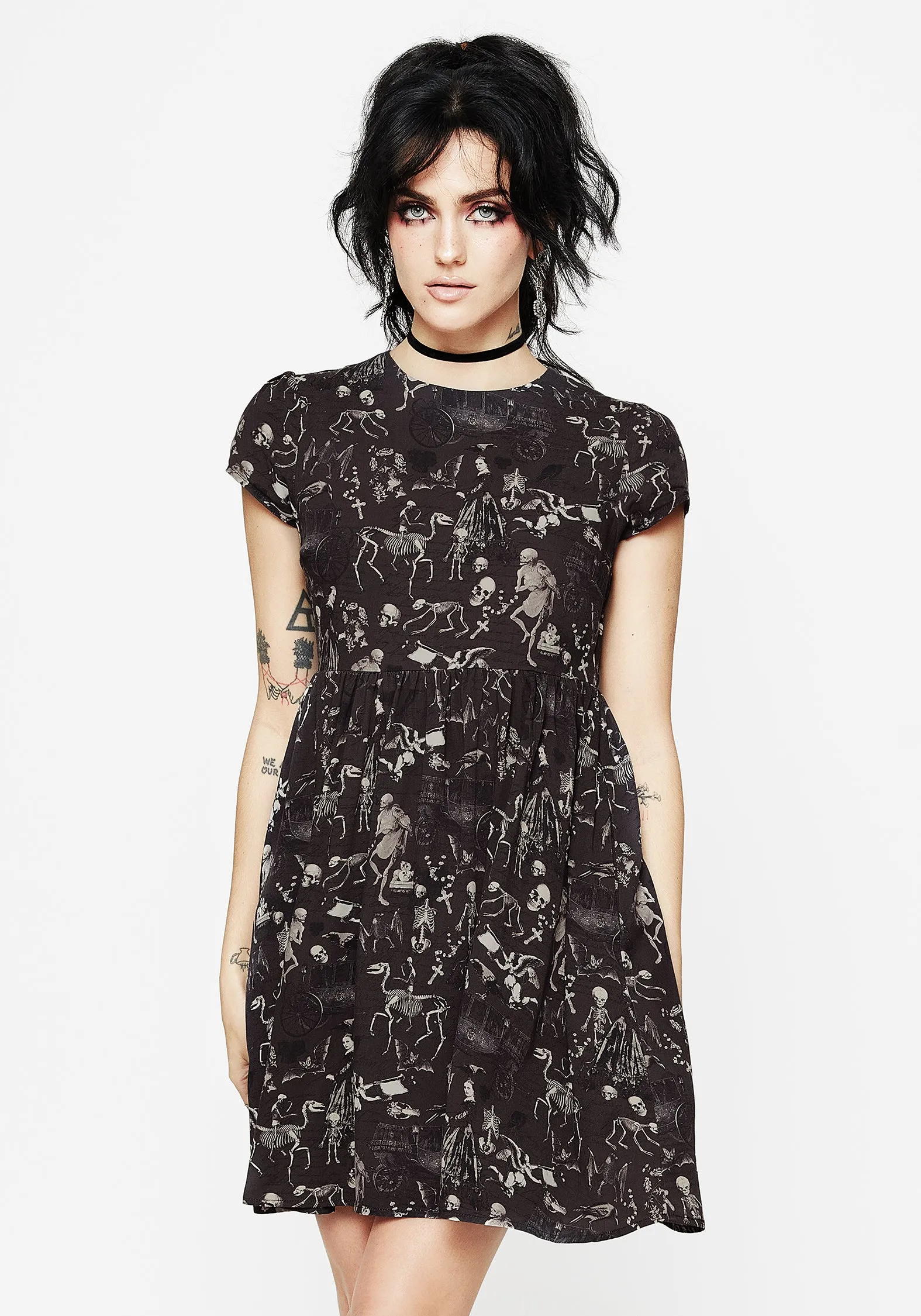 Melancholia Mini Skater Dress sold by Disturbia
