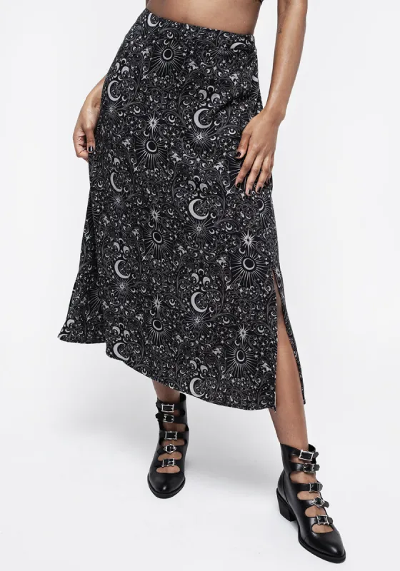 Stellaluna Button Side Split Skirt sold by Disturbia