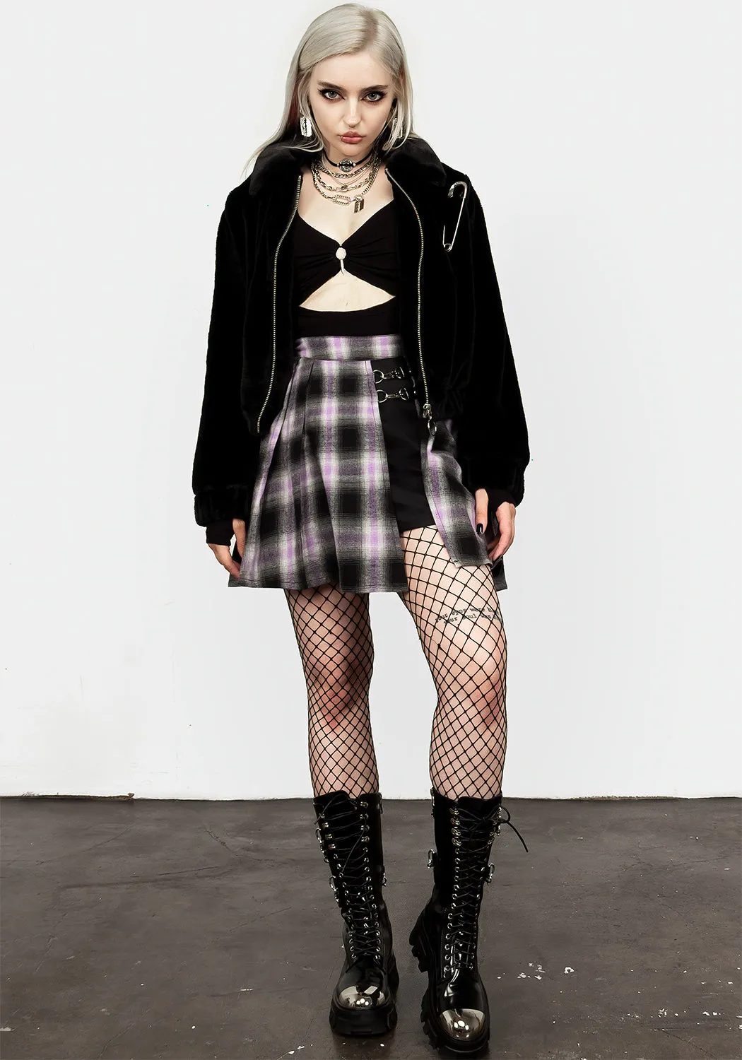 Helena Faux Fur Crop Bomber sold by Disturbia product image thumbnail 3