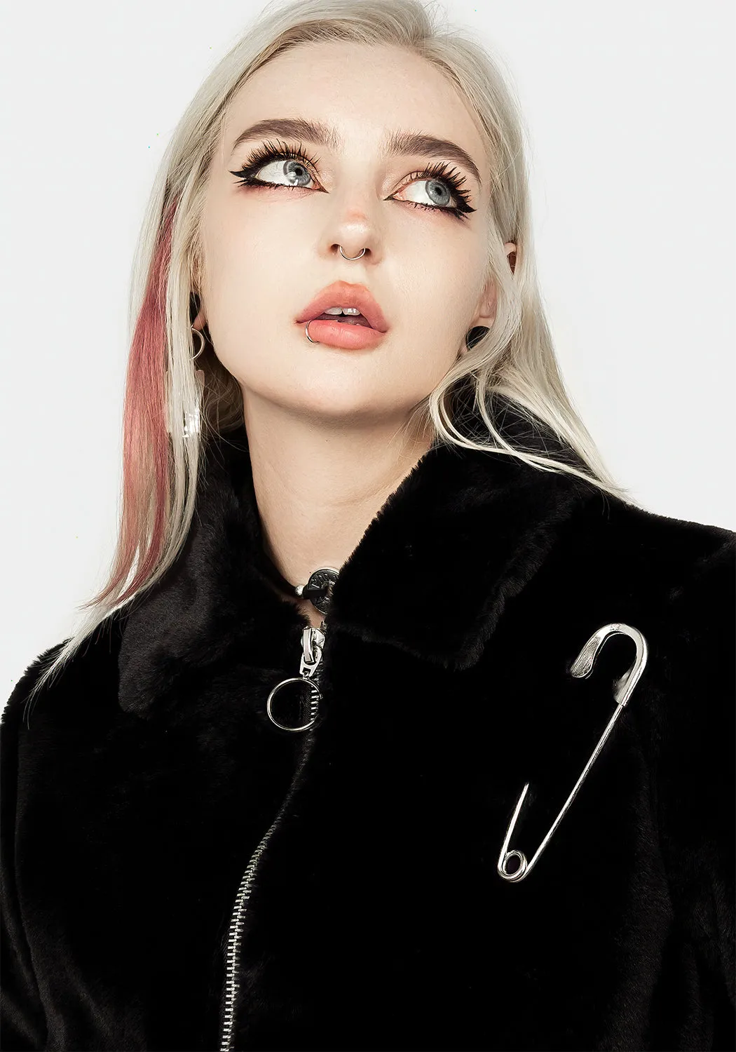 Helena Faux Fur Crop Bomber sold by Disturbia product image thumbnail 2