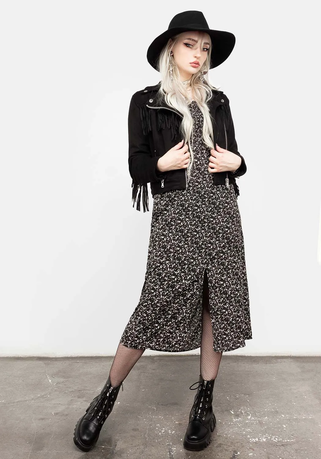 Milkweed Shirred Midi Dress sold by Disturbia product image thumbnail 3