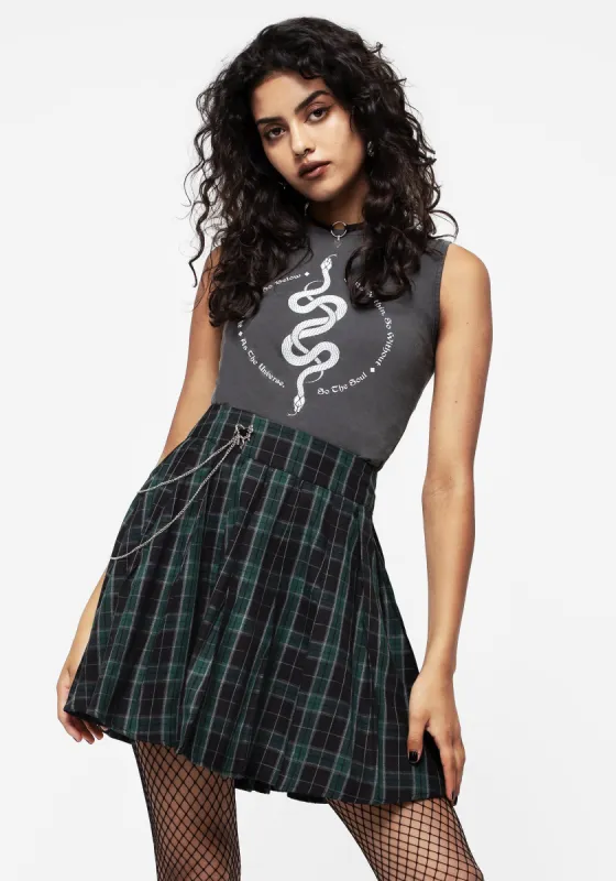 Cardio Check Cotton Pleated Mini Skirt sold by Disturbia