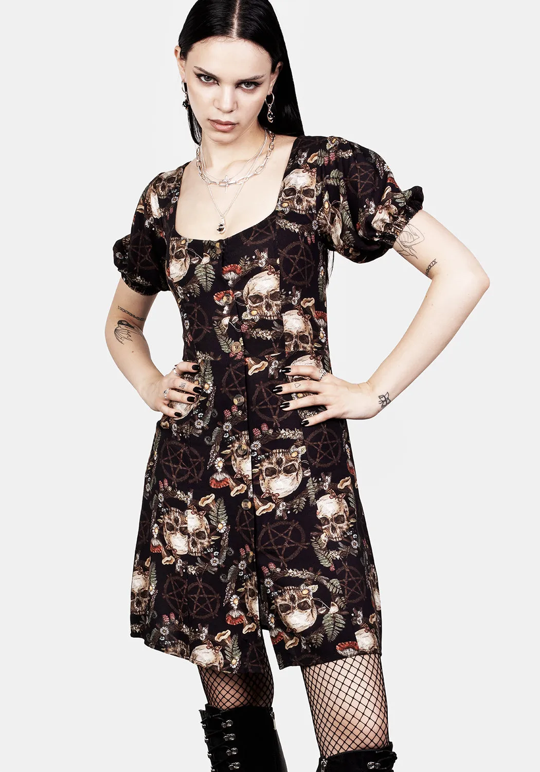 Goliath Puff Sleeve Mini Dress sold by Disturbia product image thumbnail 4