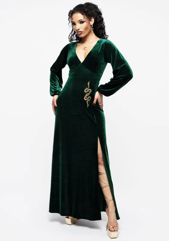 Zarina Long Sleeve Velour Maxi Dress sold by Disturbia