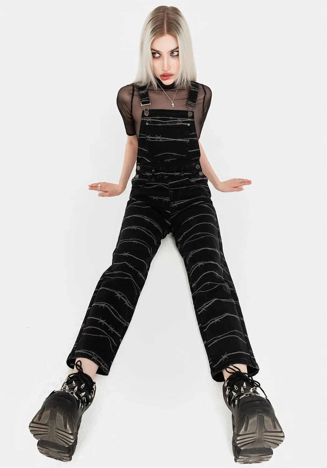 Barbed Wire Mom Dungarees sold by Disturbia product image thumbnail 5