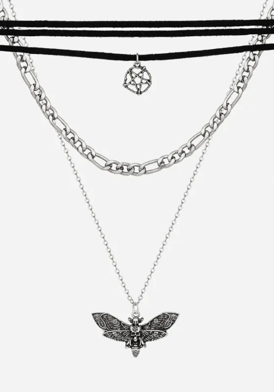 Mortmoth Layered Choker Necklace sold by Disturbia