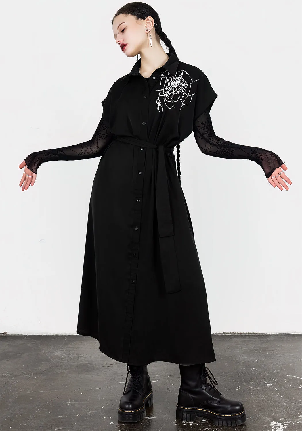 Widow Relaxed Midi Shirt Dress sold by Disturbia product image thumbnail 5