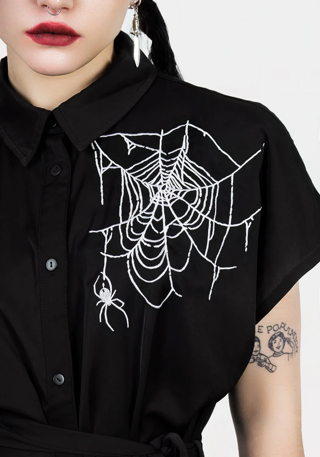 Widow Relaxed Midi Shirt Dress sold by Disturbia product image thumbnail 2