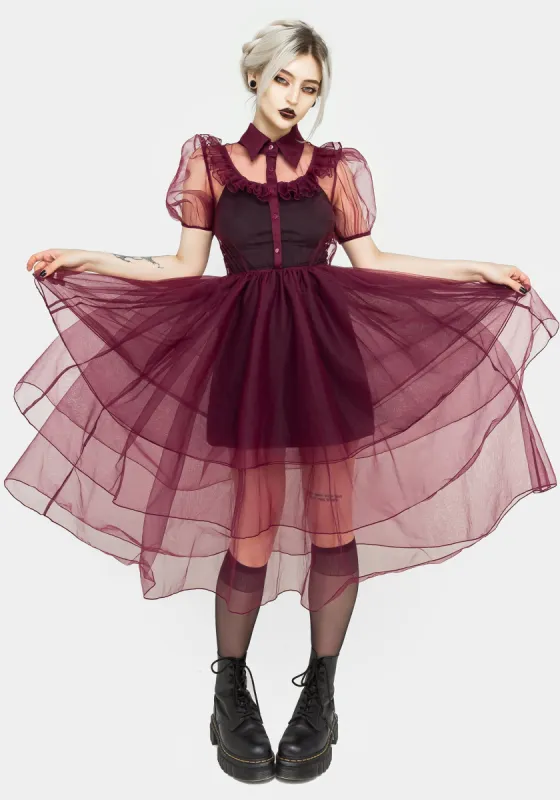 Headhunter Frill Yoke Gown - Purple sold by Disturbia